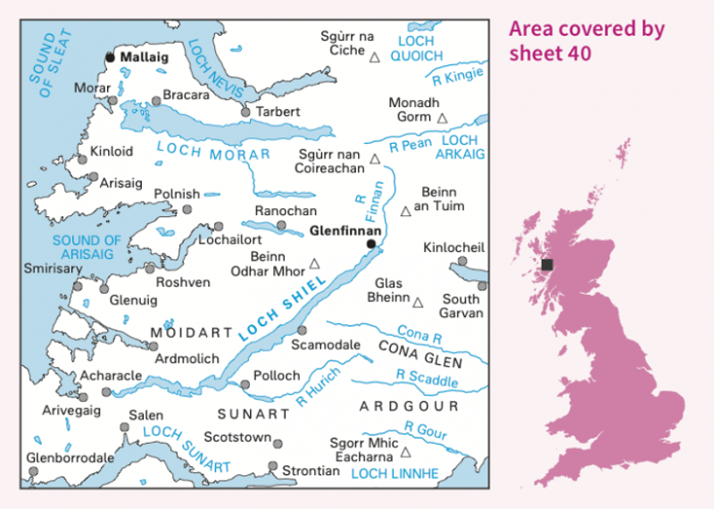 OS Landranger Map 40 - Mallaig and Glenfinnan Loch Shiel-1
